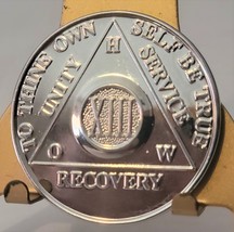 Alcoholic 23 Year Recovery &quot;Silver Plate&quot; Chip Medallion Coin Token AA Anonymous - £8.89 GBP