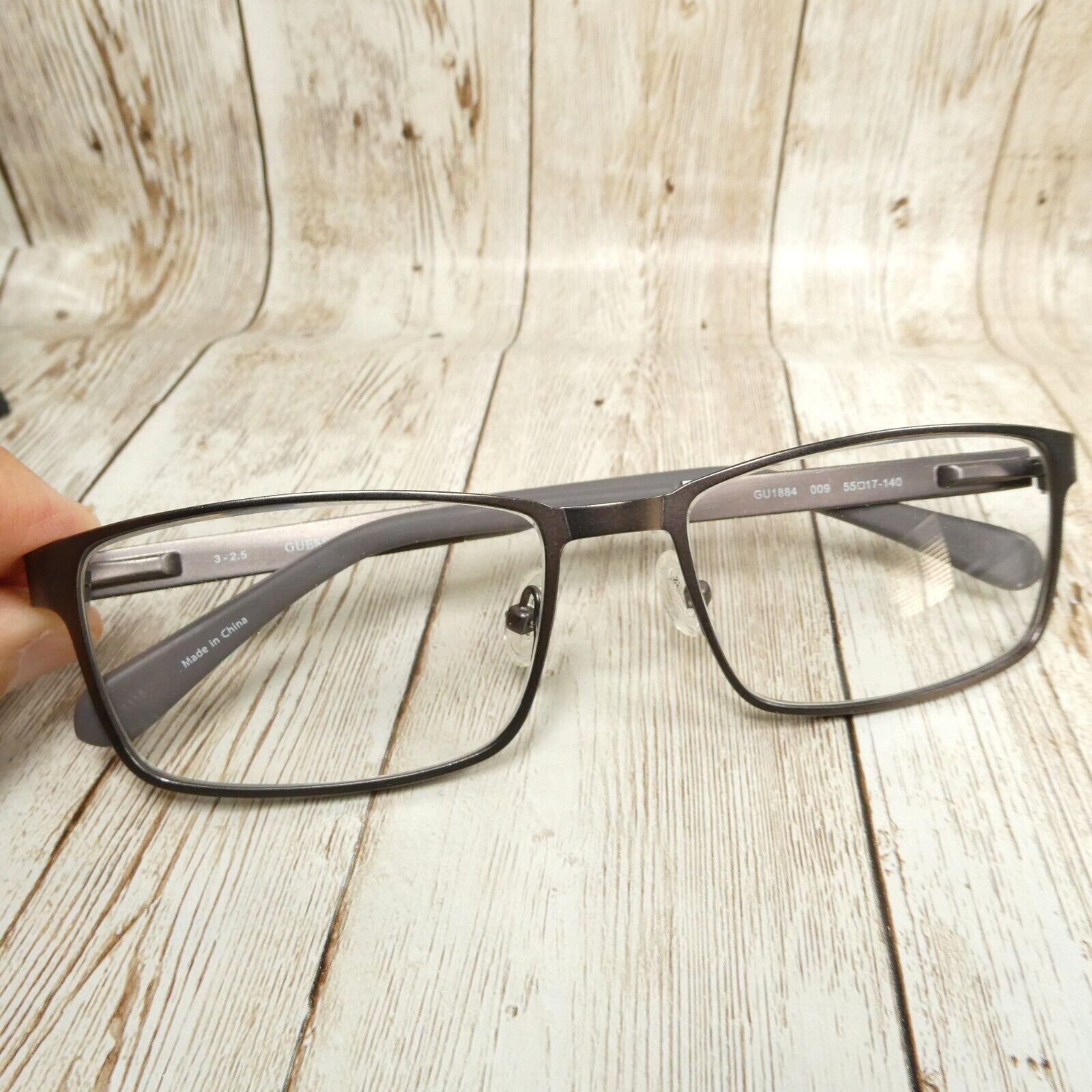 Guess Men&#39;s Gunmetal Rectangular Eyeglasses FRAMES ONLY - GU 1884 009 55... - $43.53