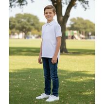 The Childrens Place Big Boys White Short Sleeve Pique Polo Shirt  Size M... - $4.45