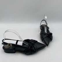 Vince Camuto JYLE Black Leather Point Toe Knotted Slingback Flats, Size 8.5M - $44.54