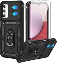 For Galaxy A14 5G Phone Case with HD Screen Protector Slide Camera Cover Militar - £12.36 GBP