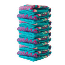 4 Pairs of Women&#39;s turquoise thick knitted Alpaca and Llama wool winter socks - £34.99 GBP