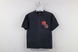 Vintage 90s Bugle Boy Boys Medium Faded Spell Out Short Sleeve T-Shirt Black USA - $24.70