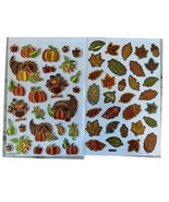 Thanksgiving Fall 3D Stickers Leaves Cornucopia Turkey Corn  57 Ct - £7.70 GBP