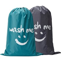 Wash Me Laundry Bag 2 Packs, 28X40 Inches Rips &amp; Tears Resistant Large D... - £15.70 GBP