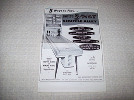 5 Way Shuffle Alley &amp; Classic Deluxe Bowing Alley Game Sales Flyer 1961 Vintage - £24.98 GBP