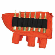 New - Left Hand Hunting Butt Stock Sniper Rifle Ammo Cheek Rest Pouch Blaze Org - £18.16 GBP