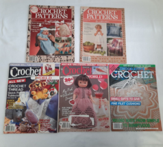 Lot of 5 90&#39;s Era VTG Crochet Magazine Patterns ~ Crochet World Herrschners - £8.52 GBP