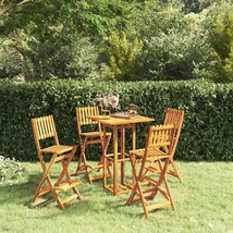  Outdoor Bar Set Natural Solid Acacia wood Standard Foldable - $446.49