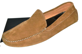 Zanzara Men&#39;s Cognac Brown Soft Suede Loafers Shoes Size 12 - £56.52 GBP