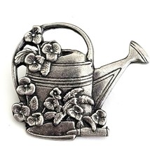 Birds &amp; Bloom Limited Edition Vintage Pewter Watering Can Gardening Brooch Pin - £10.27 GBP