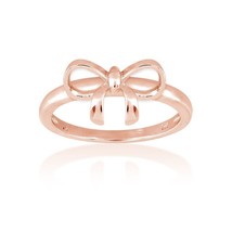 Sterling Silver Bow Ring - Rose Gold Plated - £46.31 GBP