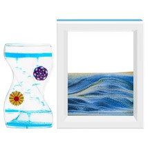 Liquid Motion Bubbler Timer And Sandscape Moving Sand Picture, 2 Pack Liquid Bub - £27.17 GBP