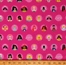 Cotton Barbie Dolls Toys Kids Children Hot Pink Fabric Print by Yard  D677.02 - £11.98 GBP