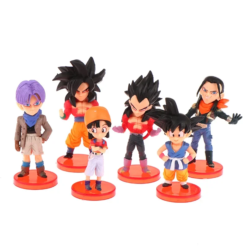 6pcs/set 9cm Anime Dragon Ball Z Action Figure Son Goku Vegeta Broly Super - £27.47 GBP