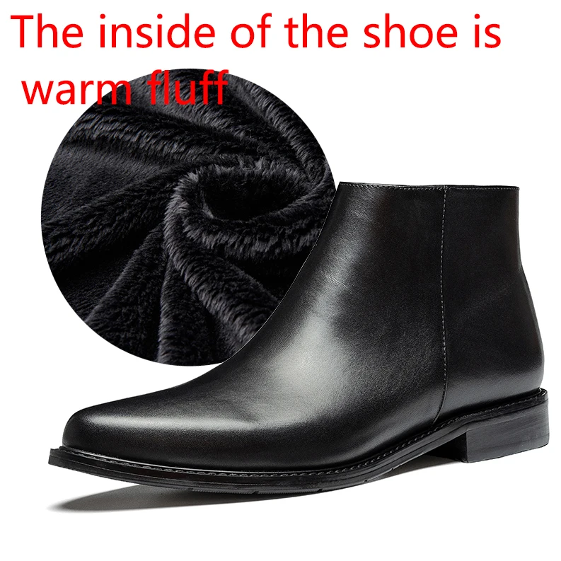 Men&#39;s leather Boots New Fashion Men Ankle Boots Men Formal Dress Leather Shoes W - £217.37 GBP