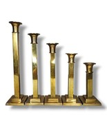 Vintage Gatco Brass Candle Holders Graduated Set of 5 Candlesticks Talle... - £31.38 GBP