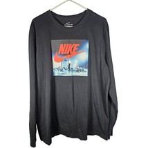 Nike Long Sleeve Shirt Mens XL Black Authentic Air Basketball Graphic Tee - $19.99