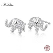 KALETINE Cute Elephant Real 925 Silver Stud Earrings Famous Brand Bohemian Women - $21.72