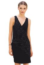 Tracy Reese Women&#39;s Ruched Combo Dress Black Calla Lily Placement Size M... - $78.21