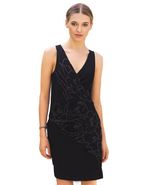 Tracy Reese Women&#39;s Ruched Combo Dress Black Calla Lily Placement Size M... - €67,16 EUR