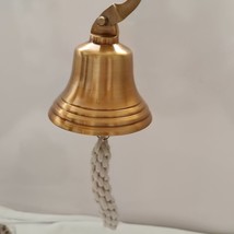 Brass Bell 4inch Hanging Solid Brass Home Decor Antique Vintage Traditional Door - £65.75 GBP