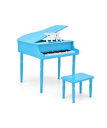 30-Key Wood Toy Kids Grand Piano with Bench and Music Rack-Blue - Color:... - £117.68 GBP