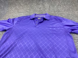 Pebble Beach Polo Shirt Mens Large Luxury Performance Purple Stretch Golf Tennis - £10.11 GBP