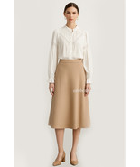 Women&#39;s Ruffle High-neck Long Sleeve Lace Insert Tuck White Blouse 12 AU... - $1,100.46 MXN