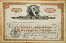 Vintage Paper Stock Certificate New York Central Railroad 1944 Scripophily - £15.52 GBP