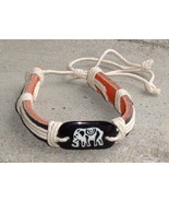 Black Leather Elephant Embellishment Rope Twine Rope Cord Pull Tie Brace... - £7.03 GBP