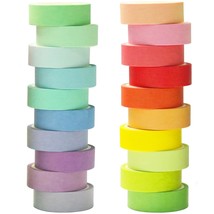 20 Rolls Washi Tape Set, Rainbow Washi Tape Colorful Masking Tape 15Mm W... - £10.19 GBP