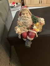 Whimsical Stocking Holder Christmas Santa Teddy Bear, Xmas Tree &amp; Basket... - $8.60