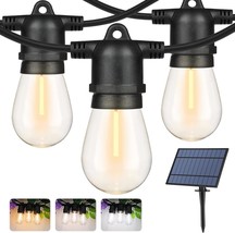 Solar Outdoor String Lights 3 Colors Patio String Light with 27FT Waterproof Str - £44.99 GBP