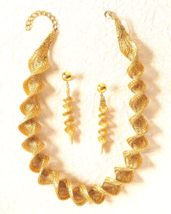 Stelios Woven Spirals Gold Plated Copper Necklace or Earrings NEW - $59.99+