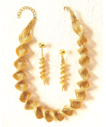 Stelios Woven Spirals Gold Plated Copper Necklace or Earrings NEW - £46.90 GBP+