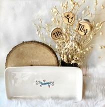 Rae Dunn &quot;Just Married&quot; Two Doves Banner Rectangular Platter Plate Dish ... - $31.81