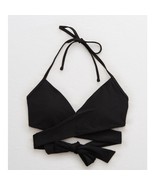 Aerie Wrap Halter Bikini Top Black Size Small - $39.66 CAD