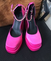 New Brand Women Sandals Summer Shoes Sexy Thick High Heels Platform Black Red Ye - £95.65 GBP