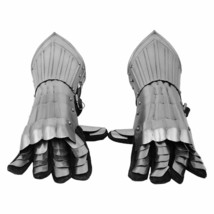 Medieval Knight Crusader Steel Gloves Armor Pair Brass Accents Gauntlet Protect - £123.86 GBP