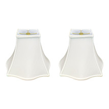 Royal Designs Fancy Bell Square Lamp Shade, 5 x 10 x 8.25, White, Set of 2 - £82.29 GBP