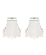 Royal Designs Fancy Bell Square Lamp Shade, 5 x 10 x 8.25, White, Set of 2 - £81.08 GBP