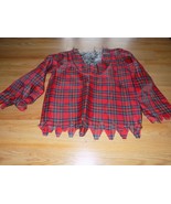 Size Medium 8-10 Werewolf Red Plaid Costume Shirt Top Gray Faux Fur New - £12.78 GBP