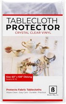 Tablecloth Protector Crystal Clear Vinyl 60&quot;x108&quot; Oblong Thick  - £19.48 GBP
