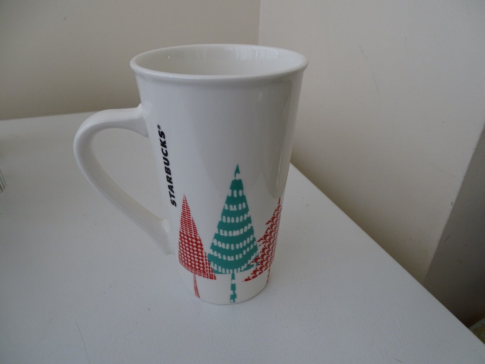 Starbucks Coffee Mug 2017 Christmas Trees 16 oz Ceramic Mug - £7.76 GBP