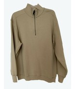 Man&#39;s Beige TRY Sweatshirt, Zippered  Turtleneck, Cotton/Poly, Size Large - $412.70 MXN