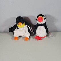 Ty Beanie Babies Lot Baby PUFFER The Puffin Bird and Waddle The Penguin - $14.96