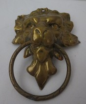 Vintage polished Brass Lion Head Door Knocker - $15.00