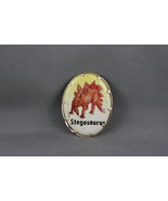 Vintage Dinosaur Pin - Stegosaurus Drawn Graphic - Plastic Pin - £15.15 GBP