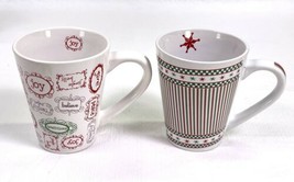 Holiday Seasons Lot of 2 White Ceramic Holiday Christmas Mugs - $12.73